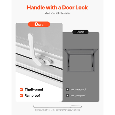 VEVOR 92x61 cm Στάθμη Παραλαβής με Παράθυρο, Φορτηγό Σέρβις Τροφίμων, Τέντα