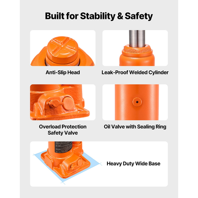 Υδραυλικός γρύλος μπουκαλιού VEVOR, γρύλος υψηλής ανύψωσης 6 τόνων (13227,6 λίβρες) Επισκευή αυτοκινήτων