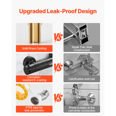 Θερμοστατική βαλβίδα ντους VEVOR με ηλεκτροφορητική επίστρωση για μπάνιο