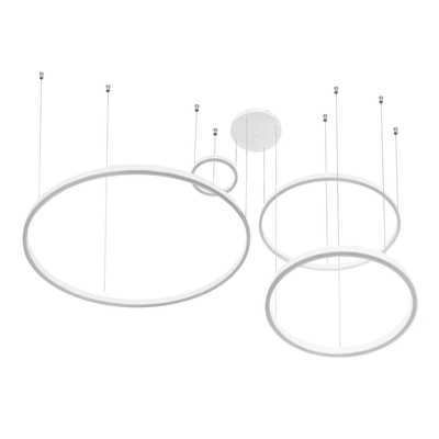 kelvo® VENOM 61192 Μοντέρνο Κρεμαστό Φωτιστικό Οροφής LED 150W 17659lm 120° AC 220-240V IP20 Ρυθμιζόμενο Λευκό CCT με Χειριστήριο από 2700K έως 6000K Dimmable - Lumileds SMD Chip - Λευκό Ματ - Μ150 x Π90 x Υ60cm - 3 Χρόνια Εγγύηση