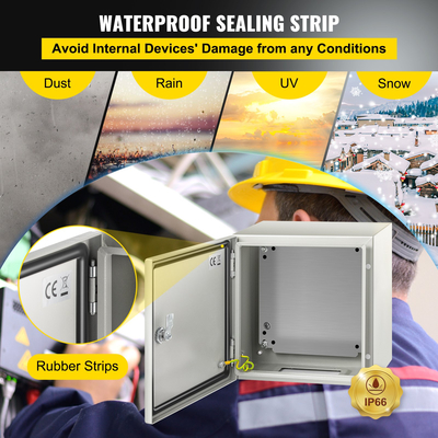 Κουτί σύνδεσης VEVOR NEMA από χάλυβα, 12 x 12 x 8\&#039;\&#039; NEMA 4X από χάλυβα, αδιάβροχο και ανθεκτικό στη σκόνη IP66, με πλάκα στήριξης για ηλεκτρικές συνδέσεις εξωτερικού/εσωτερικού χώρου