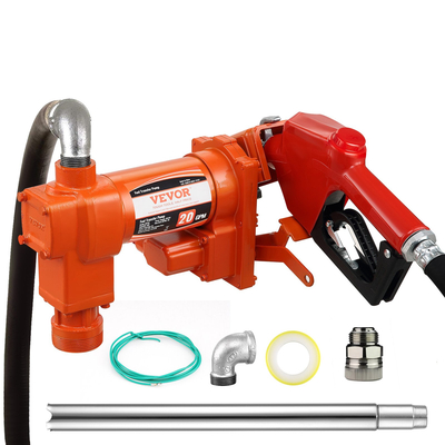 Αντλία μεταφοράς καυσίμου VEVOR, 12V DC 20 GPM 1/4 HP, Αντλία εξαγωγής βενζίνης με αυτόματο ακροφύσιο, σωλήνα εκκένωσης και σωλήνα αναρρόφησης για βενζίνη, ντίζελ, κηροζίνη, μείγματα αιθανόλης και μεθανόλης και βιοντίζελ