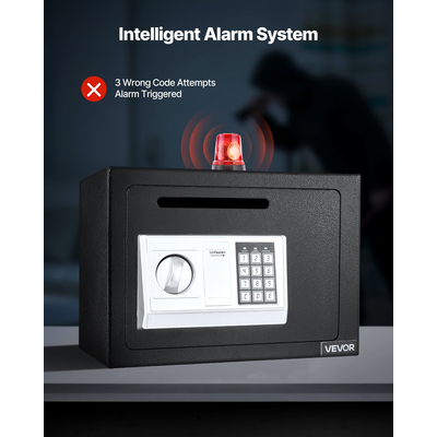 Χρηματοκιβώτιο VEVOR 0,6 κυβικών ποδιών με υποδοχή για πτώση, κωδικό πρόσβασης και περιστρεφόμενο κουμπί, συμπαγές κουτί αποθήκης μετρητών βαρέως τύπου με υποδοχή μπροστινής κλειδαριάς για μετρητά, τραπεζικές αποδείξεις, κοσμήματα, έγγραφα, χαρτονομίσματα, μαύρο
