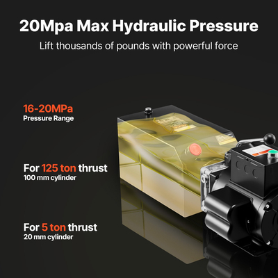 Μονάδα ισχύος υδραυλικής αντλίας VEVOR, AC 220V, Υδραυλική μονάδα μονής ενέργειας 15 λίτρων, Ροή λαδιού 6,3 L/min, Μέγιστη πίεση εκκένωσης 22 MPa για ανατρεπόμενο φορτηγό, συνεργείο αυτοκινήτων, πλατφόρμες ανύψωσης αυτοκινήτων, μαύρο