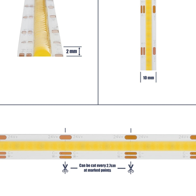 GLOBOSTAR® BEE 70349 Ταινία LED 14W/m 1540lm/m 120° DC 24V IP20 608 x COB Chip/m Ρυθμιζόμενο Λευκό CCT από 2700K έως 6000K Dimmable - Μ500 x Π1 x Υ0.2cm - Ρολό 5 Μέτρων - 5 Χρόνια Εγγύηση