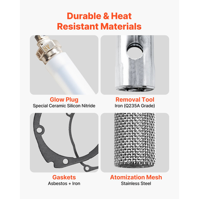 Κιτ επισκευής προθερμαντήρα VEVOR 8V, Κιτ επισκευής θερμαντήρα προθερμαντήρα στάθμευσης με πλέγμα ψεκασμού, Συμβατό με μοντέλα θερμαντήρων αέρα ντίζελ 2KW 5KW 8KW, Ανταλλακτικά θερμαντήρων ντίζελ για αυτοκίνητα και φορτηγά