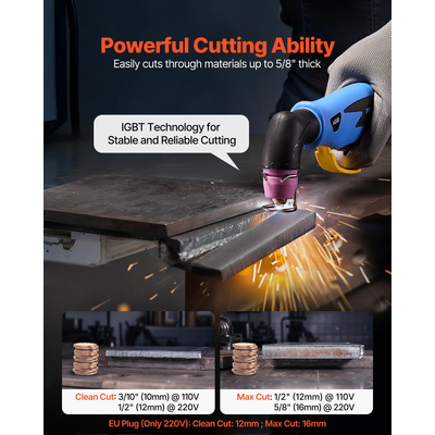 Κόφτης Πλάσματος VEVOR, Μηχανή κοπής πλάσματος με πιλοτικό τόξο 50A χωρίς αφή, μετατροπέας IGBT ψηφιακής οθόνης 220V με λειτουργία 2T/4T και ρυθμιζόμενο χρόνο PA/PT για επισκευές στο σπίτι, εργαστήρια