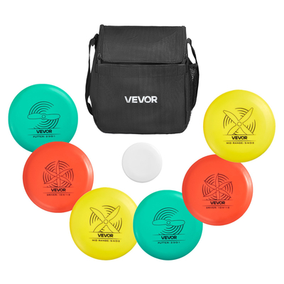 Σετ Disc Golf VEVOR, 6 τεμάχια Flying Discs για αρχάριους, Σετ εκκίνησης Disc Golf, με Putter, Μεσαίας εμβέλειας, Driver, Συμπεριλαμβανομένου μίνι μαρκαδόρου, Φορητό σακίδιο πλάτης, για εξωτερική αυλή, γκαζόν, παραλία και πάρκο