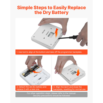 Προγραμματιζόμενος θερμοστάτης 7 ημερών VEVOR, Οικιακοί θερμοστάτες για αντλία θερμότητας, κλιματιστικό, ενδοδαπέδια θέρμανση, οθόνη LED με οπίσθιο φωτισμό & 1 ψύξη+1 θέρμανση, ενεργειακά αποδοτικός, ευρύ φάσμα θερμοκρασίας, λευκό