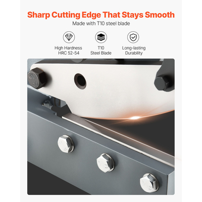 Ψαλίδι λαμαρίνας VEVOR, χειροκίνητο ψαλίδι πλάκας χειρός 155 mm, κόφτης λαμαρίνας βαρέως τύπου με συμπαγές ατσάλινο πλαίσιο, υψηλής ακρίβειας, εκτεταμένη λαβή για κοπή χάλυβα, χαλκού, οπλισμού και αλουμινίου