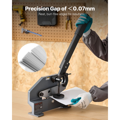 Ψαλίδι λαμαρίνας VEVOR, χειροκίνητο ψαλίδι πλάκας χειρός 155 mm, κόφτης λαμαρίνας βαρέως τύπου με συμπαγές ατσάλινο πλαίσιο, υψηλής ακρίβειας, εκτεταμένη λαβή για κοπή χάλυβα, χαλκού, οπλισμού και αλουμινίου