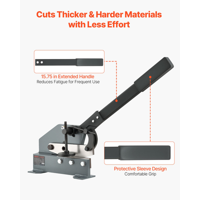 Ψαλίδι λαμαρίνας VEVOR, χειροκίνητο ψαλίδι πλάκας χειρός 155 mm, κόφτης λαμαρίνας βαρέως τύπου με συμπαγές ατσάλινο πλαίσιο, υψηλής ακρίβειας, εκτεταμένη λαβή για κοπή χάλυβα, χαλκού, οπλισμού και αλουμινίου
