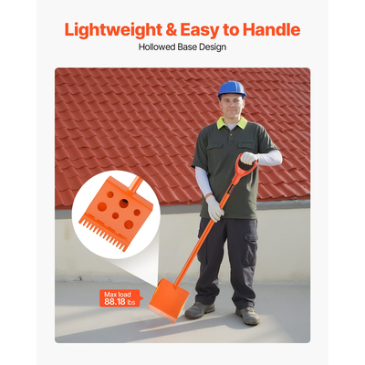 Φτυάρι κεραμιδιών VEVOR 2 τεμάχια, σκαλιστήρι κεραμιδιών με λαβή D, υψηλής σκληρότητας χάλυβα 45# και ελαφρύ, εύκολο σκίσιμο στέγης και εργαλείο καρφιών, ιδανικό για εμπορική και οικιακή χρήση, πορτοκαλί