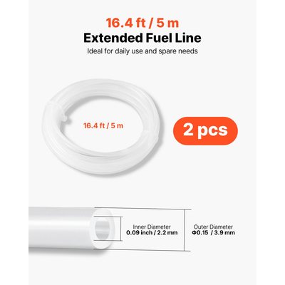 Κιτ σωλήνων καυσίμου VEVOR, Κιτ σωλήνων καυσίμου θερμαντήρα ντίζελ 5000 mm, Αντικαταστάσιμα κιτ γραμμών καυσίμου θερμαντήρα στάθμευσης με φίλτρα γραμμών, κλιπ και σωλήνες, Αξεσουάρ θερμαντήρα ντίζελ δεξαμενής για θερμαντήρες 2KW 5KW 8KW