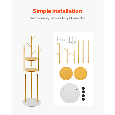 Κρεμάστρα VEVOR, Ανεξάρτητη Βάση για Κρεμάστρες με Βάση από Πέτρα Χαλαζία & 9 Γάντζους, Ανεξάρτητη Κρεμάστρα για Είσοδο, Υπνοδωμάτιο, Γραφείο, Σαλόνι, Μοντέρνα Κρεμάστρα Ρούχων για Παλτό, Καπέλο, Κασκόλ, Τσάντα