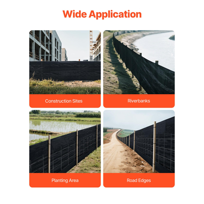 Ρολά υφάσματος περίφραξης λάσπης VEVOR, περίφραξη λάσπης με συρματόπλεγμα 0,6×30,5 m, περίφραξη ελέγχου διάβρωσης για συγκράτηση ιζημάτων, προσωρινό ανθεκτικό ύφασμα πολυπροπυλενίου βιομηχανικής ποιότητας για εργοτάξια