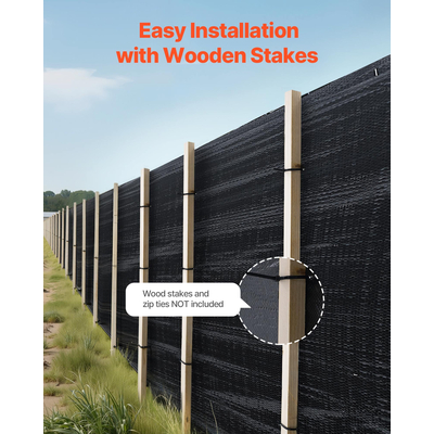 Ρολό υφάσματος περίφραξης VEVOR με λάσπη, περίφραξη ελέγχου διάβρωσης 0,91 x 152,4 m, ανθεκτικά υφάσματα πολυπροπυλενίου βιομηχανικής ποιότητας για συγκράτηση ιζημάτων, προσωρινό ύφασμα για εργοτάξια