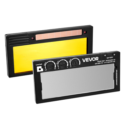 Φακός συγκόλλησης VEVOR με αυτόματη σκίαση 108 x 51 mm, ρυθμιζόμενος φακός συγκόλλησης True Color σε απόχρωση 5-13 με διπλούς αισθητήρες τόξου, συμβατός με τα περισσότερα κράνη συγκόλλησης για εφαρμογές TIG, MIG, MMA