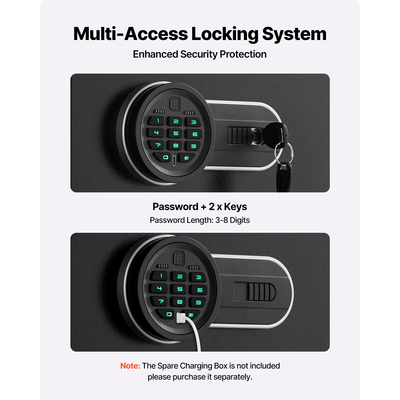 VEVOR 10-12 Χρηματοκιβώτιο Όπλων, Μακρύ Θήκη Όπλων για Τυφέκια και Πιστόλια, Γρήγορης Πρόσβασης Πυράντοχο Χρηματοκιβώτιο Τυφεκίων με 4 Θήκες Πιστολιού και 3 Ρυθμιζόμενες Θήκες, Μεγάλο Ψηφιακό Ντουλάπι με Κλείδωμα με Κλειδί και Κωδικό Πρόσβασης