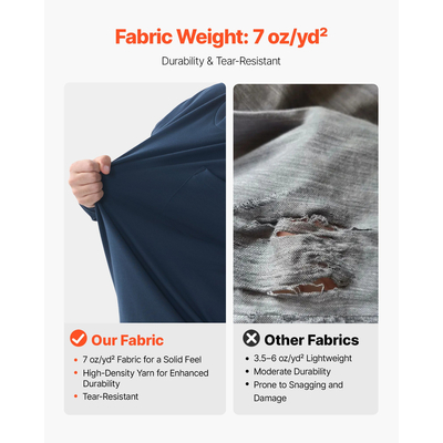 Πουκάμισα VEVOR FR, Ανθεκτικά στη Φλόγα Μακρυμάνικα Ρούχα Ελαφρύ 7 oz Αναπνεύσιμο Βαμβάκι, Ανδρικό Πουκάμισο Εργασίας με Προ-Συρρίκνωση και Τσέπη, για Συγκολλητές, Ηλεκτρολόγους, Μπλε Ναυτικό 2XL