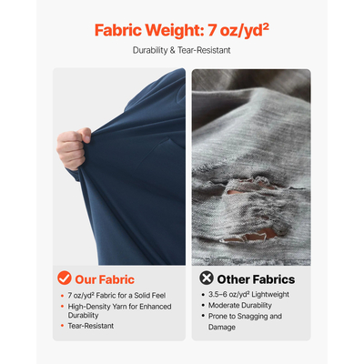 Πουκάμισα VEVOR FR, Ανθεκτικά στη Φλόγα Μακρυμάνικα Ρούχα Ελαφρύ 7 oz Αναπνεύσιμο Βαμβάκι, Ανδρικό Πουκάμισο Εργασίας με Προ-Συρρίκνωση και Τσέπη, για Συγκολλητές, Ηλεκτρολόγους, Μπλε Ναυτικό M