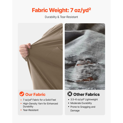 Πουκάμισα VEVOR FR, Ανθεκτικά στη Φλόγα Μακρυμάνικα Ρούχα Ελαφρύ 7 oz Αναπνεύσιμο Βαμβάκι, Ανδρικό Πουκάμισο Εργασίας με Προ-Συρρίκνωση και Τσέπη, για Συγκολλητές, Ηλεκτρολόγους, Γκρι XL