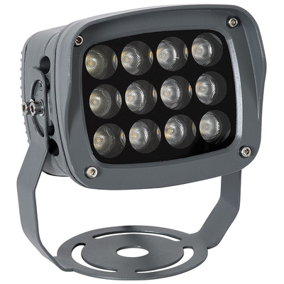 GLOBOSTAR® FLOOD-XENA 90121 Προβολέας Σποτ Wall Washer LED 12W 1320lm 10° AC 220-240V Αδιάβροχο IP65 Θερμό Λευκό 2700K - Γκρι Ανθρακί - Μ13.5 x Π11 x Υ15cm - 3 Χρόνια Εγγύηση