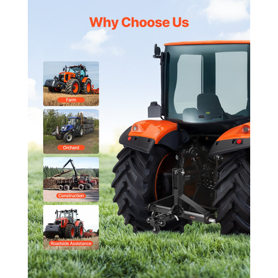 Ρυμουλκούμενο VEVOR 3 σημείων με δέκτη 2 ιντσών, γρήγορη σύνδεση ζεύξης 3 σημείων, προσαρμογέας ράβδου ρυμούλκησης βαρέως τύπου για τρακτέρ, συμβατό με Kubota, Mahindra, Ford, Yanmar, John Deere, Massey Ferguson