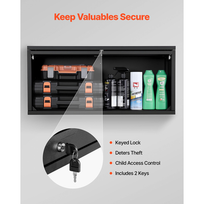 Μεταλλικό ντουλάπι τοίχου VEVOR, 77Π x 30,5Β x 35,6Υ cm, Πλωτό ντουλάπι εργαλείων γκαράζ με αναδιπλούμενη πόρτα, Φορτίο 54,5 kg ανά ράφι, Κατάλληλο για γκαράζ, υπόγειο, κουζίνα, αποθήκη, Απαιτείται συναρμολόγηση