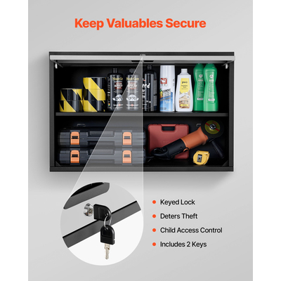 Μεταλλικό ντουλάπι τοίχου VEVOR, 77Π x 30,5Β x 50Υ cm, Πλωτό ντουλάπι εργαλείων γκαράζ με αναδιπλούμενη πόρτα και ράφι, Χωρητικότητα φορτίου 108,9 kg, Κατάλληλο για γκαράζ, υπόγειο, κουζίνα, αποθήκη. Απαιτείται συναρμολόγηση.