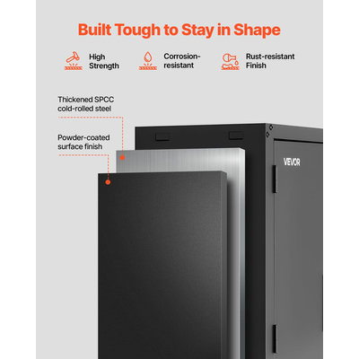 Μεταλλικό Ντουλάπι Τοίχου VEVOR, 76,2Π x 30,5Β x 76,2Υ ίντσες, Ατσάλινο Κρεμαστό Ντουλάπι Αποθήκευσης με Πόρτες που Κλειδώνουν και Ρυθμιζόμενο Ράφι για Γκαράζ, Υπόγειο, Κουζίνα, Αποθήκη - Απαιτείται Συναρμολόγηση, Μαύρο