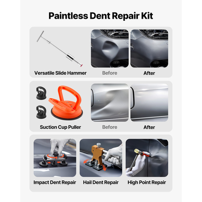 Κιτ αφαίρεσης βαθουλωμάτων VEVOR, κιτ αφαίρεσης βαθουλωμάτων 100 τεμαχίων χωρίς βαφή με χρυσό ανυψωτικό, εξολκέας γέφυρας, συρόμενο σφυρί T-Bar, πιστόλι κόλλας, εργαλεία αφαίρεσης ζημιών από χαλάζι αυτοκινήτου για επισκευή τσακισμάτων πόρτας ψυγείου αυτοκινήτου