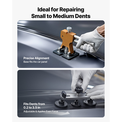 Κιτ αφαίρεσης βαθουλωμάτων VEVOR, κιτ αφαίρεσης βαθουλωμάτων 100 τεμαχίων χωρίς βαφή με χρυσό ανυψωτικό, εξολκέας γέφυρας, συρόμενο σφυρί T-Bar, πιστόλι κόλλας, εργαλεία αφαίρεσης ζημιών από χαλάζι αυτοκινήτου για επισκευή τσακισμάτων πόρτας ψυγείου αυτοκινήτου