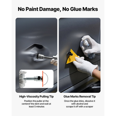 Κιτ αφαίρεσης βαθουλωμάτων VEVOR, κιτ αφαίρεσης βαθουλωμάτων 100 τεμαχίων χωρίς βαφή με χρυσό ανυψωτικό, εξολκέας γέφυρας, συρόμενο σφυρί T-Bar, πιστόλι κόλλας, εργαλεία αφαίρεσης ζημιών από χαλάζι αυτοκινήτου για επισκευή τσακισμάτων πόρτας ψυγείου αυτοκινήτου