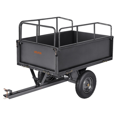 Τρέιλερ VEVOR Garden Utility, 17 κυβικά πόδια και χωρητικότητα 272 κιλών, Τρέιλερ μεταφοράς ATV και UTV, Χαλύβδινο καρότσι ρυμούλκησης με ελαστικά 16", Χειροκίνητο τράβηγμα ή ποδοκίνητο ποδοκίνητο, Ρυμουλκούμενα βαρέως τύπου για χλοοκοπτικό τρακτέρ
