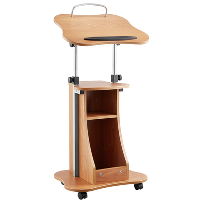 Βάση VEVOR Podium, Ξύλινο Αναλόγιο 1100 mm, Φορητό Γραφείο Laptop με Κλειδώσιμες Ρόδες, Ευρεία Επιφάνεια Ανάγνωσης και Ανοιχτός Χώρος Αποθήκευσης, Ρυθμιζόμενο Ύψος και Γωνία, για Ομιλίες, Διαλέξεις ή Παρουσιάσεις