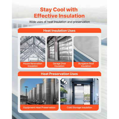 Ρολό διπλής ανακλαστικότητας μόνωσης VEVOR, μη διάτρητο φράγμα ακτινοβολίας από υφασμένο ύφασμα, 0,15mm 38,1mx 1,22m, Θερμοανακλαστική ασπίδα διπλής όψης από φύλλο αλουμινίου, Ρολό θερμομόνωσης για στέγη παραθύρου