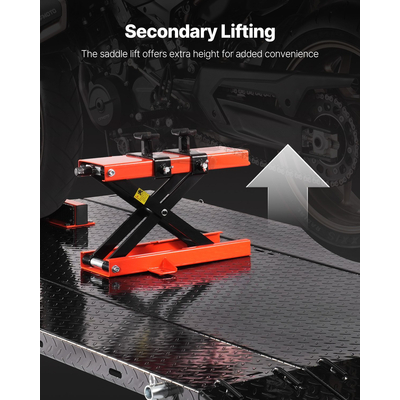 Τραπέζι ανύψωσης μοτοσικλέτας VEVOR, χωρητικότητα βάρους 1500 λίβρες, πνευματικός γρύλος μοτοσικλέτας, εύρος ύψους 8,6-31 ίντσες, βάση επισκευής ποδηλάτου βαρέως τύπου με αφαιρούμενο πάγκο εργασίας, πλατφόρμα επισκευής για ATV, μοτοσικλέτα για χωματόδρομους