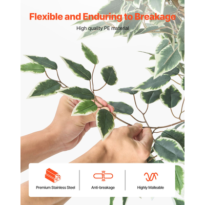 Τεχνητός Φίκος VEVOR 180cm με Μαύρη Γλάστρα, Ψηλό Φυτό Ψεύτικου Φίκου με Φυσικό Ξύλινο Κορμό και Ρεαλιστικά Πράσινα Φύλλα, Εσωτερικό Ψεύτικο Μεταξωτό Δέντρο για Σπίτι, Γραφείο, Σαλόνι ή Γωνιακή Διακόσμηση