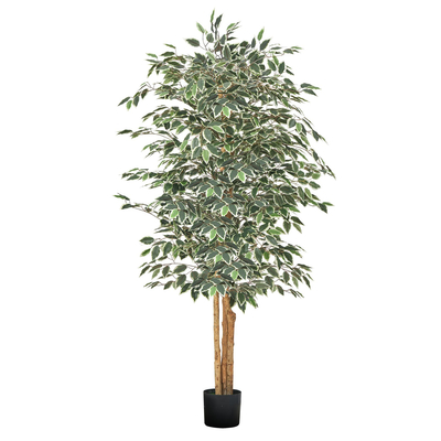 Τεχνητός Φίκος VEVOR 180cm με Μαύρη Γλάστρα, Ψηλό Φυτό Ψεύτικου Φίκου με Φυσικό Ξύλινο Κορμό και Ρεαλιστικά Πράσινα Φύλλα, Εσωτερικό Ψεύτικο Μεταξωτό Δέντρο για Σπίτι, Γραφείο, Σαλόνι ή Γωνιακή Διακόσμηση