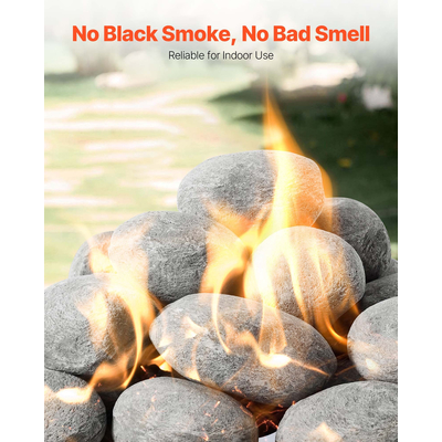 Κεραμικές πέτρες φωτιάς VEVOR, 50,8-76,2 mm 30 τεμάχια πέτρες λάβας, επαναχρησιμοποιούμενες πέτρες φωτιάς για εσωτερική και εξωτερική χρήση, διακοσμητικές πέτρες φωτιάς για τζάκι προπανίου/αερίου, σόμπα, αυλή, κάμπινγκ