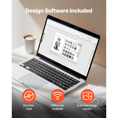 Μηχανή κοπής VEVOR, Αυτόματη μηχανή κοπής βινυλίου με ανίχνευση άκρων με λογισμικό σχεδιασμού και υλικά, συμβατή με πολλαπλές μορφές αρχείων, για τη δημιουργία εξατομικευμένων χειροτεχνιών DIY, καρτών, αυτοκόλλητων