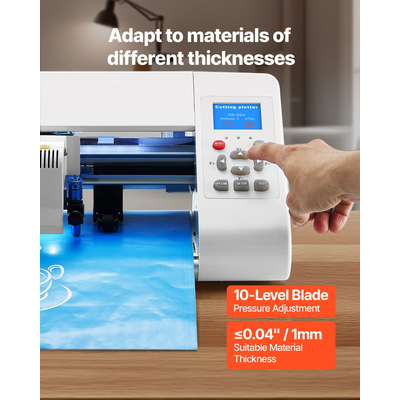 Μηχανή κοπής VEVOR, Αυτόματη μηχανή κοπής βινυλίου με ανίχνευση άκρων με λογισμικό σχεδιασμού και υλικά, συμβατή με πολλαπλές μορφές αρχείων, για τη δημιουργία εξατομικευμένων χειροτεχνιών DIY, καρτών, αυτοκόλλητων