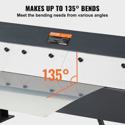 Φρένο VEVOR Box and Pan, Φρένο κάμψης λαμαρίνας 24 ιντσών, 0-130 μοίρες, Φορητός κουρμπαδόρος μετάλλου με χωρητικότητα αλουμινίου 14 Gauge από χάλυβα χαμηλού άνθρακα 20 Gauge, 5 ρυθμιζόμενα δάχτυλα για κάμψη μετάλλου