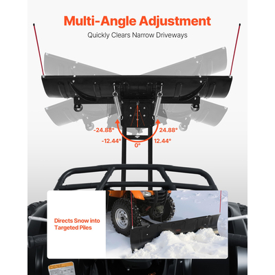 Λεπίδα εκχιονιστικού VEVOR, Κιτ εκχιονιστικού ρυθμιζόμενου πλάτους 109/152 cm, Εύκολη αποσύνδεση, Εξάρτημα εκχιονιστικού γενικής χρήσης με ελαστικά πτερύγια, Ανθεκτική ατσάλινη λεπίδα, Συμβατή με τα περισσότερα UTV και ATV