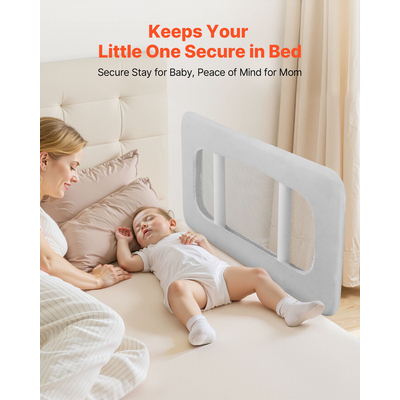 VEVOR Προστατευτικό Κάγκελο για Νήπια, Παιδικό Κάγκελο με Ενισχυμένο Σιδερένιο Σωλήνα και Ύφασμα Oxford, Ρυθμιζόμενο Ύψος Πλαϊνού Κάγκελου για Κούνια, Φορητό Προστατευτικό Κάγκελο για Κούνια, Κουκέτα, 800 x 670 mm, 1 Τεμάχιο