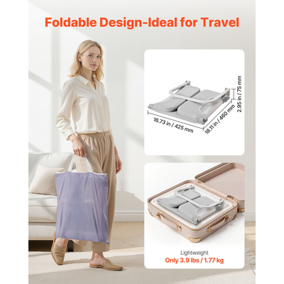 VEVOR Προστατευτικό Κάγκελο για Νήπια, Παιδικό Κάγκελο με Ενισχυμένο Σιδερένιο Σωλήνα και Ύφασμα Oxford, Ρυθμιζόμενο Ύψος Πλαϊνού Κάγκελου για Κούνια, Φορητό Προστατευτικό Κάγκελο για Κούνια, Κουκέτα, 800 x 670 mm, 1 Τεμάχιο