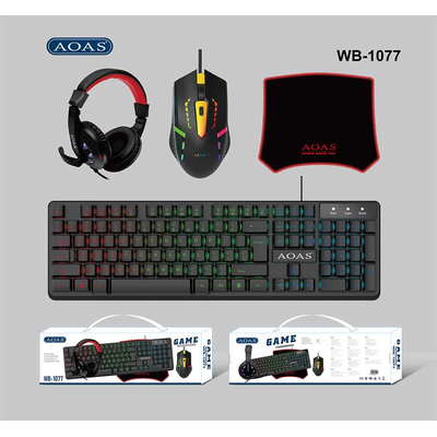 Πλήρες σετ Gaming 4 σε 1 - LED RGB - WB1077 - AOAS - 655181