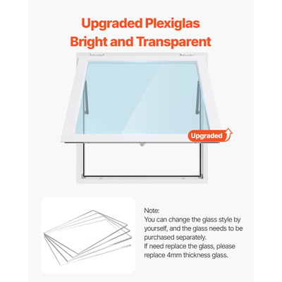Παράθυρο VEVOR Concession 92x92 cm, Πλαίσιο αλουμινίου για φορτηγό τροφίμων, Παράθυρο σερβιρίσματος με βάση έως 85 μοίρες με πόρτα τέντας και γάντζο έλξης, Ανθεκτικό στο νερό της βροχής για ρυμουλκούμενα παραχώρησης