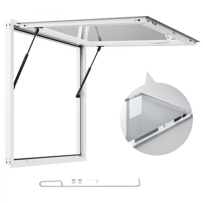 Παράθυρο VEVOR Concession 92x92 cm, Πλαίσιο αλουμινίου για φορτηγό τροφίμων, Παράθυρο σερβιρίσματος με βάση έως 85 μοίρες με πόρτα τέντας και γάντζο έλξης, Ανθεκτικό στο νερό της βροχής για ρυμουλκούμενα παραχώρησης